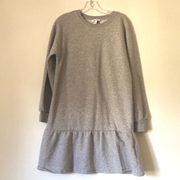 Nine West Heather Grey Sweatshirt Dress: Size Medium - Picture 3 of 9